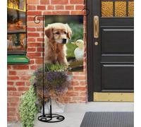 Bandiere da giardino con cane e anatra, 30,5 x 45,7 cm, doppia faccia, piccola bandiera da giardino per esterni, bandiere da giardino, bandiere stagionali per Natale, fattoria, decorazioni esterne