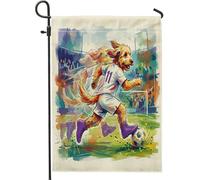 Bandiere da giardino con cane Labradoodle 2026, 30 x 45 cm, double face, per esterni, per giocare al giorno del cucciolo di dribbling oltre le bandiere verticali standard della casa, bandiere sportive