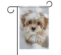 Bandiere da giardino con cane nella neve, primavera estate, 30,5 x 45,7 cm, double face, per esterni, bandiere stagionali e striscioni per patio, cortile, terrazza, veranda, giardino, terrazza