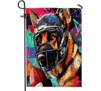 Bandiere da giardino con cane pastore tedesco, 30,5 x 45,7 cm, double face, decorazione per esterni, bandiera in tela per la casa, divertente bandiera per esterni per piccoli giardini