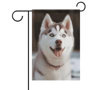 Bandiere da giardino con cane piccante Husky, 30 x 45 cm, double-face, per esterni, bandiere stagionali e striscioni per patio, cortile, terrazza, veranda, giardino, terrazza, balcone, prato