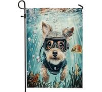 Bandiere da giardino con cane Scottish Terrier, 30,5 x 45,7 cm, per esterni, con cuccioli di anime, bandiere verticali standard in lino per casa, cortile, cortile, prato, decorazione per esterni