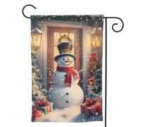Bandiere da giardino con cappello magico di Natale, pupazzo di neve, 30,5 x 45,7 cm, morbida e leggera, per camera da letto e interni, bandiere da giardino su entrambi i lati, per decorazioni esterne