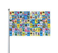 Bandiere da giardino con carte della Loteria messicana, 3 x 5 piedi, grandi, di benvenuto, per decorazioni da esterno, per feste in giardino