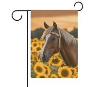 Bandiere da giardino con cavallo girasole giallo 30,5 x 45,7 cm bandiera esterna a doppia faccia bandiera estiva da cortile floreale bandiere da giardino di benvenuto stagionali decorazioni per le