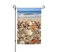 Bandiere da giardino con conchiglie da spiaggia per esterni su entrambi i lati bandiere da cortile 30 x 45,7 cm piccole bandiere da giardino stagionali per decorazioni interne ed esterne