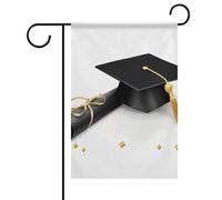 Bandiere da giardino con congratulazioni per la laurea, 30 x 45 cm, double-face, per esterni, bandiere stagionali per esterni, per patio, cortile, terrazza, veranda, giardino, terrazza, balcone, prato