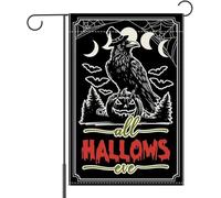 Bandiere da giardino con corvo di Halloween, decorazione esterna per esterni, decorazione per esterni, vigilia di tutti i doni