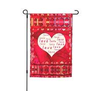 Bandiere da giardino con cuori rossi e stampa amore, 30,5 x 45,7 cm, double face, decorazione stagionale per la casa e per tutte le stagioni