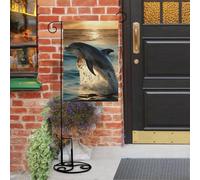 Bandiere da giardino con delfini, 30,5 x 45,7 cm, doppia faccia, piccola bandiera da giardino, bandiere stagionali per Natale, fattoria, decorazioni esterne