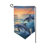 Bandiere da giardino con delfini in mare1 bandiera verticale a doppia faccia 30,5 x 45,7 cm primavera estate stagionale cortile banner vacanze fattoria cortile all'aperto decorazione da appendere