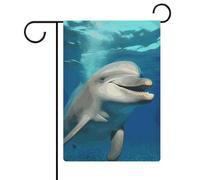 Bandiere da giardino con delfino felice, 30,5 x 45,7 cm, doppia faccia, bandiera estiva da giardino, decorazioni stagionali per le vacanze