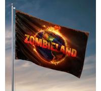 Bandiere da giardino con divertente apocalisse zombie sulla terra. Bandiere per la tua stanza, barra della grotta dell'uomo (30 x 45 cm)