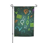 Bandiere da giardino con domande matematiche per esterni su entrambi i lati, bandiere da giardino 30,5 x 45,7 cm, piccole bandiere da giardino stagionali per decorazioni interne ed esterne