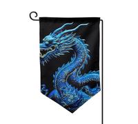 Bandiere da giardino con drago cinese blu, bandiera verticale su entrambi i lati, 30,5 x 45,7 cm, primaverile, estate, stagionale, cortile, decorazione da appendere, taglia unica