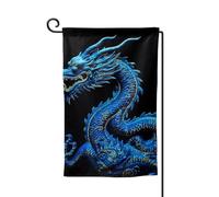 Bandiere da giardino con drago cinese blu, bandiera verticale su entrambi i lati, 30,5 x 45,7 cm, primaverile, estate, stagionale, cortile, decorazione da appendere, taglia unica