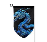 Bandiere da giardino con drago cinese blu, bandiera verticale su entrambi i lati, 30,5 x 45,7 cm, primaverile, estate, stagionale, cortile, decorazione da appendere, taglia unica