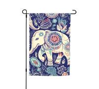 Bandiere da giardino con elefanti boho per esterni, 30,5 x 45,7 cm, bandiera stagionale da giardino con occhielli bandiera esterna per decorazioni per la casa sfondo fotografico