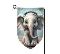 Bandiere da giardino con elefanti grigi verticali su entrambi i lati, 30,5 x 45,7 cm, bandiera stagionale primaverile estate decorazione per esterni