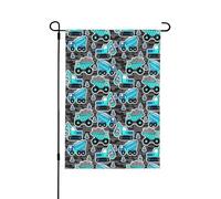 Bandiere da giardino con escavatore per camion da fango per macchinari pesanti, stampa bifacciale, decorazione per la casa, 28"x40"