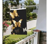 Bandiere da giardino con farfalle bianche e dorate, 0,6 x 0,9 m, per interni ed esterni, primavera, estate, autunno, inverno, con occhiello, verticale, double face, bandiere per le vacanze per