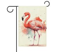 Bandiere da giardino con fenicottero ad acquerello 30,5 x 45,7 cm bandiera esterna a doppia faccia bandiera estiva da giardino di benvenuto bandiere da giardino stagionali decorazioni per le vacanze