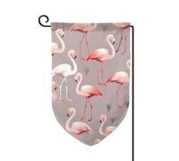 Bandiere da giardino con fenicottero rosa verticale su entrambi i lati, 30,5 x 45,7 cm, bandiera stagionale primaverile estate decorazione per esterni