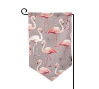 Bandiere da giardino con fenicottero rosa verticale su entrambi i lati, 30,5 x 45,7 cm, bandiera stagionale primaverile estate decorazione per esterni