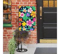 Bandiere da giardino con fiori colorati 30,5 x 45,7 cm, doppia faccia, piccola bandiera da giardino, bandiere stagionali per Natale, fattoria, decorazioni esterne
