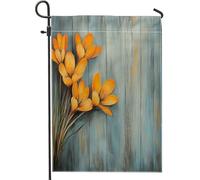 Bandiere da giardino con fiori di croco di zafferano primaverile, 30,5 x 45,7 cm, double face, per esterni, rustici e rustici, in tela, per esterni, cortile, cortile, cortile, prato, decorazione
