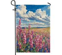 Bandiere da giardino con fiori di pisello dolce primaverile, 30,5 x 45,7 cm, double face, per esterni, paesaggi floreali standard verticali, bandiere per la casa, paesaggio, natura, cortile, cortile