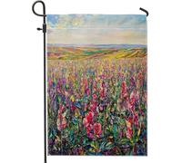 Bandiere da giardino con fiori di pisello dolce primaverile, 30,5 x 45,7 cm, double face, per esterni, paesaggi floreali, bandierine per casa, in tela, paesaggio, natura, paesaggio, esterno, piccola