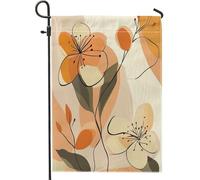 Bandiere da giardino con fiori di prugne della metà del secolo 30,5 x 45,7 cm, double face per esterni, retrò Funky Groovy floreale standard verticale bandiere per la casa, bandiere bohémien per