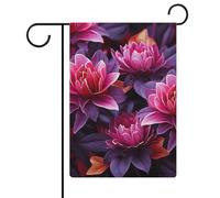 Bandiere da giardino con foglie di fiore viola rosso 30,5 x 45,7 cm bandiera esterna a doppia faccia bandiera estiva da giardino di benvenuto bandiere da giardino stagionali decorazioni per le vacanze
