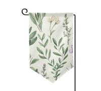 Bandiere da giardino con foglie e rami di salvia con fiori verdi verticali su entrambi i lati, 30,5 x 45,7 cm, per primavera, estate, stagionale, cortile, bandiere, vacanze, decorazione da appendere