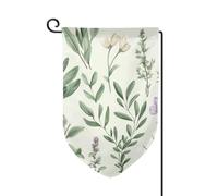 Bandiere da giardino con foglie e rami di salvia con fiori verdi verticali su entrambi i lati, 30,5 x 45,7 cm, per primavera, estate, stagionale, cortile, bandiere, vacanze, decorazione da appendere