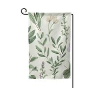 Bandiere da giardino con foglie e rami di salvia con fiori verdi verticali su entrambi i lati, 30,5 x 45,7 cm, per primavera, estate, stagionale, cortile, bandiere, vacanze, decorazione da appendere