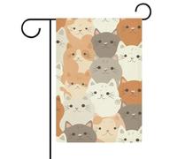 Bandiere da giardino con gatti arancioni 30,5 x 45,7 cm, doppia faccia, bandiera estiva da giardino, bandiere floreali di benvenuto, decorazioni per le vacanze