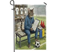 Bandiere da giardino con gatto del Bengala 2026, 30,5 x 45,7 cm, double face, decorative per esterni, pronte per la partita, bandiera per la casa in tela, per lo sport all'aperto, piccola bandiera per