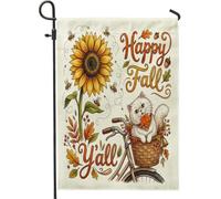 Bandiere da giardino con gatto persiano autunnale ad acquerello, 30,5 x 45,7 cm, per esterni, bandiere verticali in lino con girasole, stampa fresca, decorazione per esterni, cortile, cortile, prato