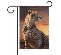 Bandiere da giardino con ghepardo che guarda fuori, 30 x 45 cm, double face, per esterni, bandiere stagionali per esterni, per patio, cortile, terrazza, veranda, giardino, terrazza, balcone, prato