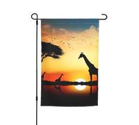 Bandiere da giardino con giraffa al tramonto per esterni 30,5 x 45,7 cm, bandiera da giardino stagionale su entrambi i lati con occhielli bandiera esterna per decorazioni per la casa sfondo
