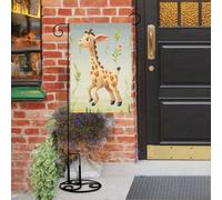 Bandiere da giardino con giraffa carina 30,5 x 45,7 cm, doppia faccia, piccola bandiera da giardino, bandiere stagionali per Natale, fattoria, decorazioni esterne