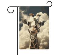 Bandiere da giardino con giraffa tra le nuvole, 30,5 x 45,7 cm, doppia faccia, bandiera estiva da cortile, bandiere floreali da giardino, decorazioni stagionali per le vacanze