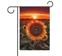 Bandiere da giardino con girasole al tramonto, 30,5 x 45,7 cm, doppia faccia, bandiera estiva, bandiera floreale, benvenuto, giardino, decorazioni stagionali per le vacanze