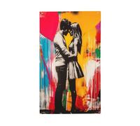 Bandiere da giardino con graffiti e street art raffiguranti giovani coppie innamorate, striscioni di auguri stagionali da 3x5 piedi con occhielli, decorazioni per interni ed esterni.