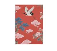 Bandiere da giardino con gru a nuvola rossa giapponese per banner del Ringraziamento per la decorazione del cortile 28x40 double sided
