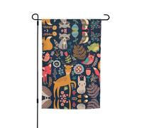 Bandiere da giardino con gufo, coniglio, uccello, volpe, stampa su entrambi i lati, 30,5 x 45,7 cm, decorazione stagionale per la casa e per tutte le