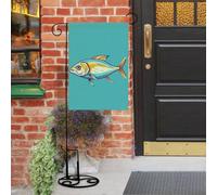 Bandiere da giardino con immagine di pesci dei cartoni animati, 30,5 x 45,7 cm, doppia faccia, piccola bandiera da giardino, bandiere stagionali per Natale, fattoria, decorazioni esterne