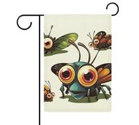 Bandiere da giardino con insetti dei cartoni animati 30,5 x 45,7 cm bandiera esterna a doppia faccia bandiera estiva da giardino di benvenuto bandiere da giardino stagionali decorazioni per le vacanze